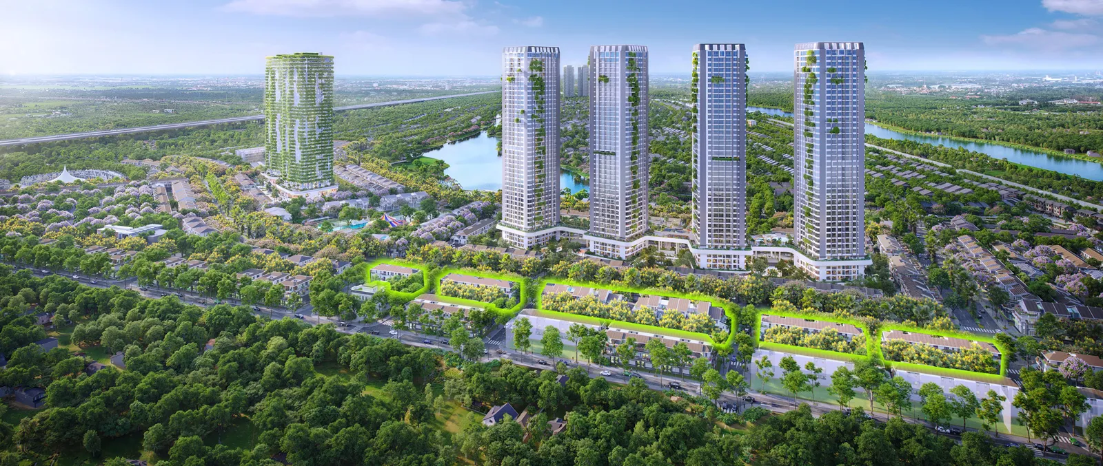 Phối cảnh Rừng Hồng nhìn từ trên cao